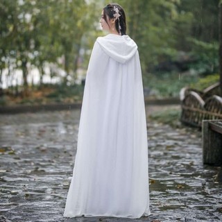 Áo choàng nữ màu đỏ Áo choàng Hanfu Áo khoác ngoài sa mạc mỏng dài Trang phục voan có mũ trùm đầu Chụp ảnh du lịch