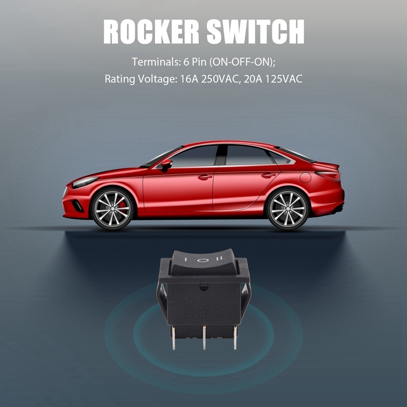 6 đầu cuối 3 vị trí BẬT / TẮT / BẬT DPDT Thuyền Rocker Switch 16A 250VAC 20A 125VAC