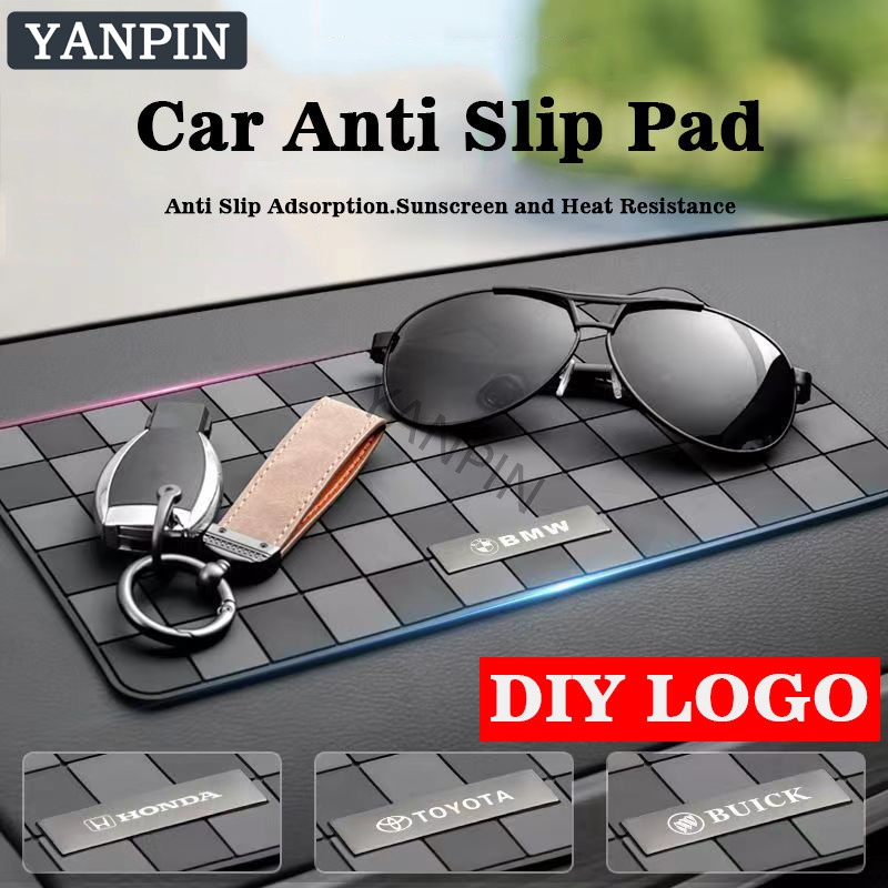 [Logo DIY] Thảm chống trượt ô tô Thảm chống trượt chất lượng cao cho bảng điều khiển ô tô Phụ kiện ô tô