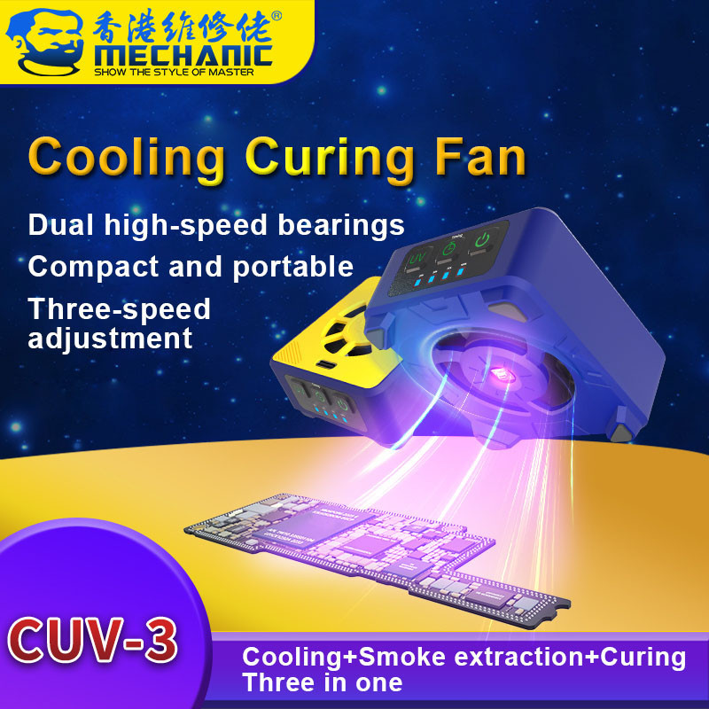 Mechanic CUV-3 Đèn chữa dầu xanh Quạt làm mát hàn khói cho điện thoại di động Máy tính bảng PC Bo mạch chủ Dụng cụ sửa chữa