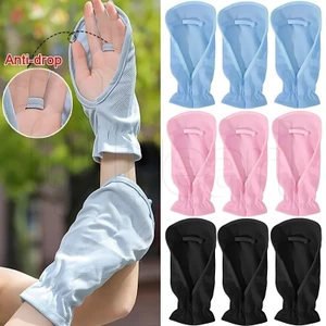 Găng tay chống nắng hở ngón tay - Tay lụa băng mùa hè - Găng tay cưỡi ngựa mỏng thoáng khí - Phụ kiện đi xe đạp thời trang - Vỏ lái xe rộng ngón tay - Đồ dùng thể thao ngoài trời chống tia cực tím