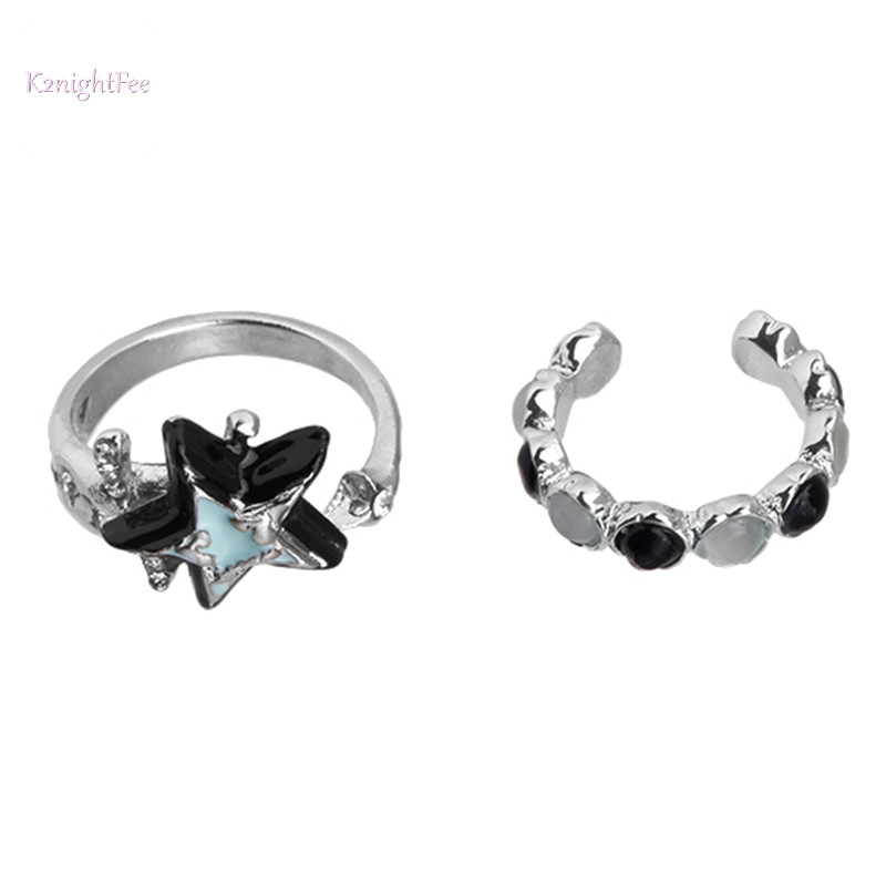 K2nightfee Y2K Men Ngôi Sao Pentagram Nhẫn Nữ Hip Hop Thoáng Mát Có Thể Điều Chỉnh Mở Nhẫn Thời Trang Hàn Quốc Món Quà Trang Sức VN