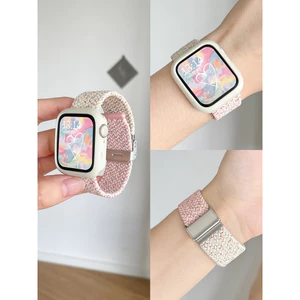 Dây đeo bện dễ thương Hàn Quốc + Ốp lưng cho Huawei Watch Fit 5 Fit 4 4 Pro Vòng tay Nylon đàn hồi Vòng đeo tay thay thế Vòng đeo tay cho Huawei Watch Fit 3 Phụ kiện thắt lưng