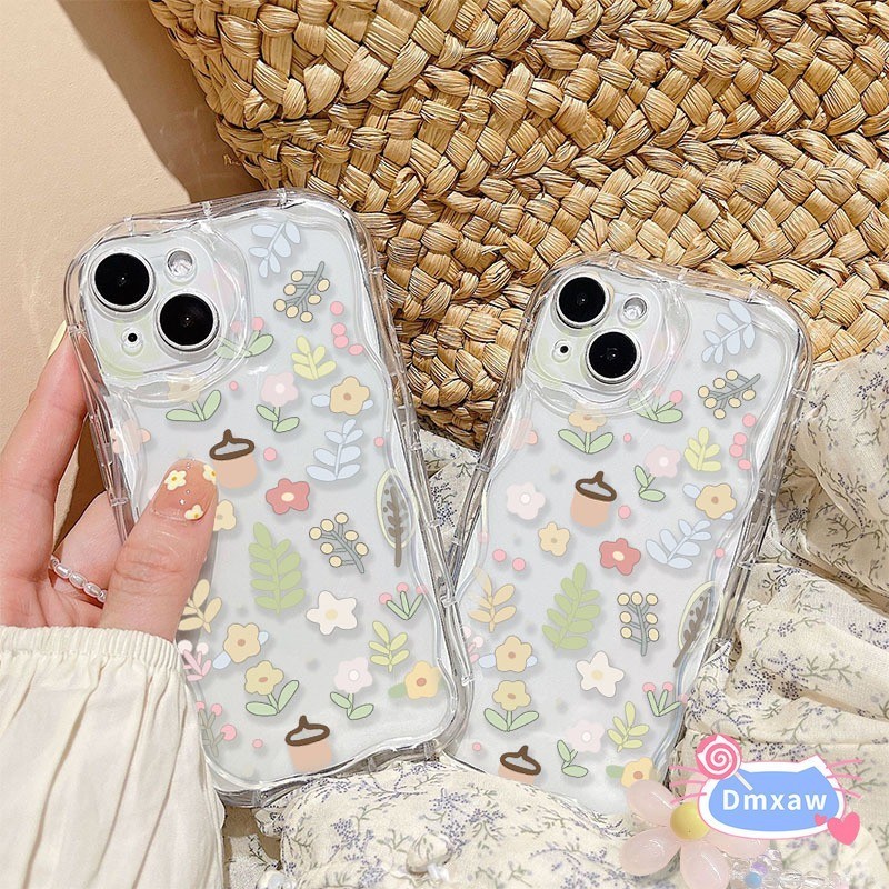 Dành Cho Vivo V40 Pro Y300 Pro Y19S 4G X200 Pro Ultra iQOO Z9 Turbo Z9X Neo 9 Pro Y28 4G Wave Vỏ Điện Thoại Hoa Nhỏ Dễ Thương Tươi Mềm Chống Sốc Bảo Vệ Camera Ốp Lưng + Vòng Tay
