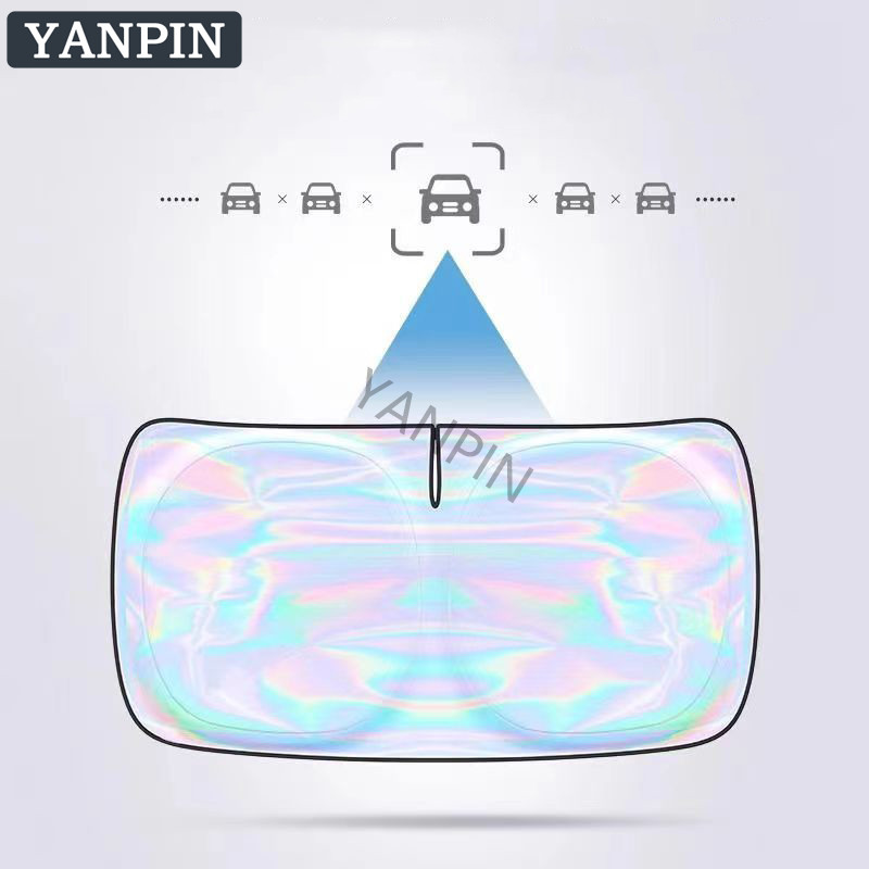 [142 * 80 CM] Tấm che nắng ô tô Tấm che cửa sổ phía trước Tấm che nắng bằng Laser Làm mát cách nhiệt