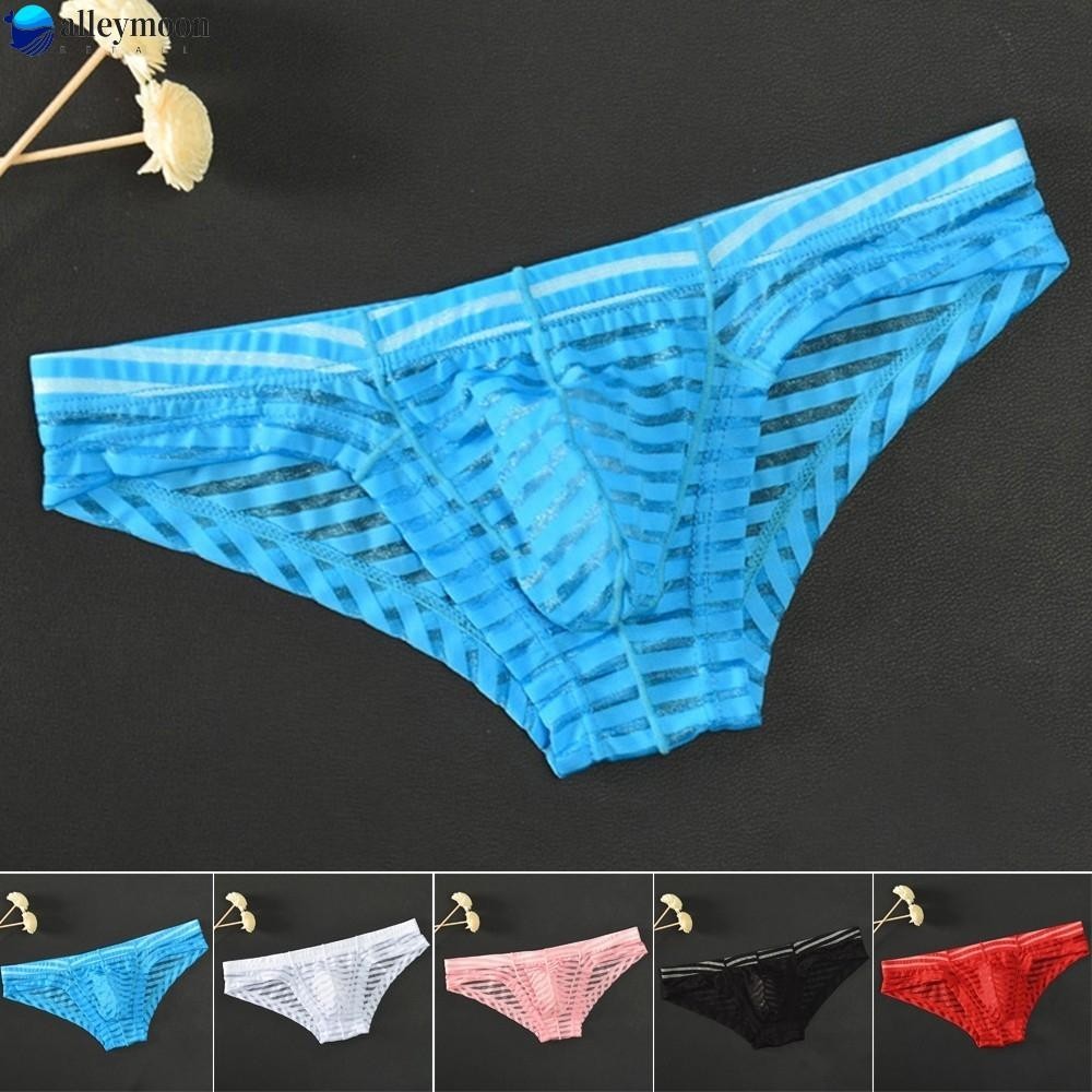LEYM Underwear Men Mesh Replace Low-Waisted Thin Transparent Appeal Breathable
