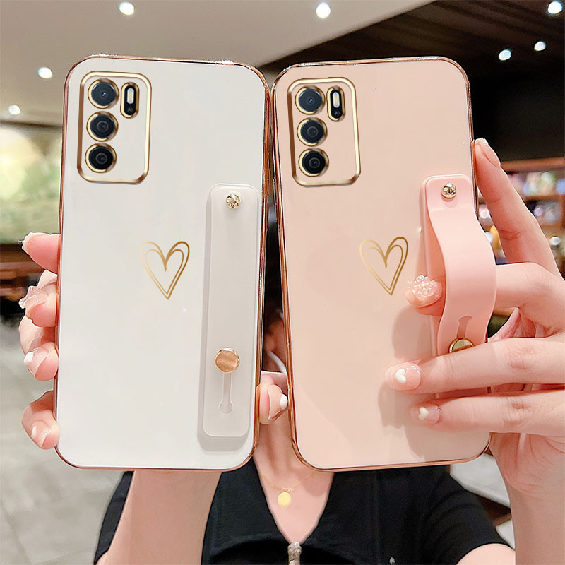Ốp điện thoại YBD cho OPPO Reno 12 Pro Reno 12F Realme C65 4G A3 Pro (Ấn Độ) Mạ sang trọng Giá đỡ trái tim tình yêu Vỏ silicon chống sốc