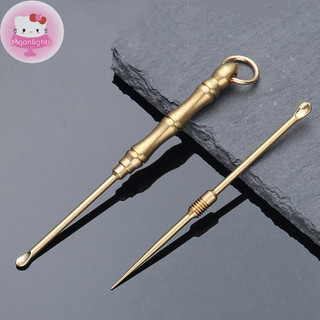 Moonlights Phong Cách Mới Đồng Nguyên Tre Móc Khóa Mặt Dây Chuyền Vintage Đồng Kim Loại Mutilfunction Tai Chọn Thìa Móc Chìa Khóa Mặt Dây Chuyền EN
