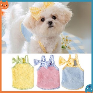 2 Chiếc Shihtzu Chó Clothe Puppy Kẹp Tóc Mùa Hè Sling Quần Áo Và Nơ Kẹp Tóc Thú Cưng Mèo Quần Áo Cho Chó Nữ Áo Thun Quần Áo