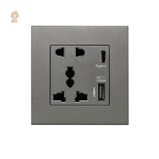 Twe Power 2100MA Ổ cắm USB Bảng điều khiển thủy tinh pha lê 13A UK Wall Type C Ổ cắm giao diện VN