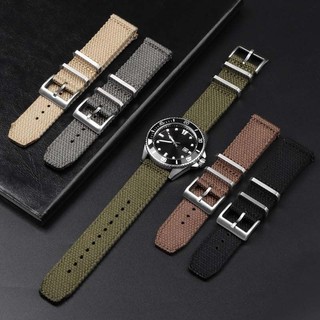 Dây đeo đồng hồ Nylon sợi lanh tự nhiên 20mm 22mm Dây đeo đồng hồ bằng vải mềm Phát hành nhanh Thể thao Sea Diver Master Watchband Dây đeo cổ tay màu đen Bay nữ Nam dệt vòng tay dệt