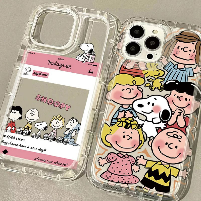 Ốp điện thoại cho iPhone 15 14 13 12 11 Pro Max XR XS Max X 8 7 Plus SE 2020 2022 Phim hoạt hình dễ thương S-Snopy Vỏ Silicon trong suốt chống sốc