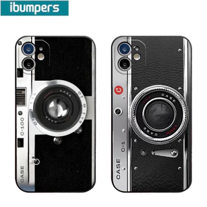 ibumpers Ốp Lưng IPhone Họa Tiết Máy Ảnh Ngộ nghĩnh Mát Cho IPhone 16 15 14 12 13 11 Pro Max IP 7 8 Plus X XS XR Ốp Điện Thoại Silicon Mềm Chống Sốc