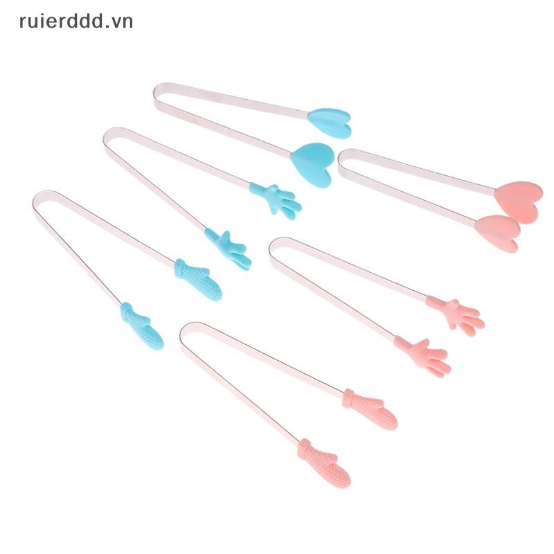 # ruierdd # Kẹp thực phẩm bằng silicon Tay cầm bằng thép không gỉ Lòng bàn tay Đồ ăn nhẹ chống trượt đáng yêu Nhíp không phải dụng cụ cầm tay Nirty.
