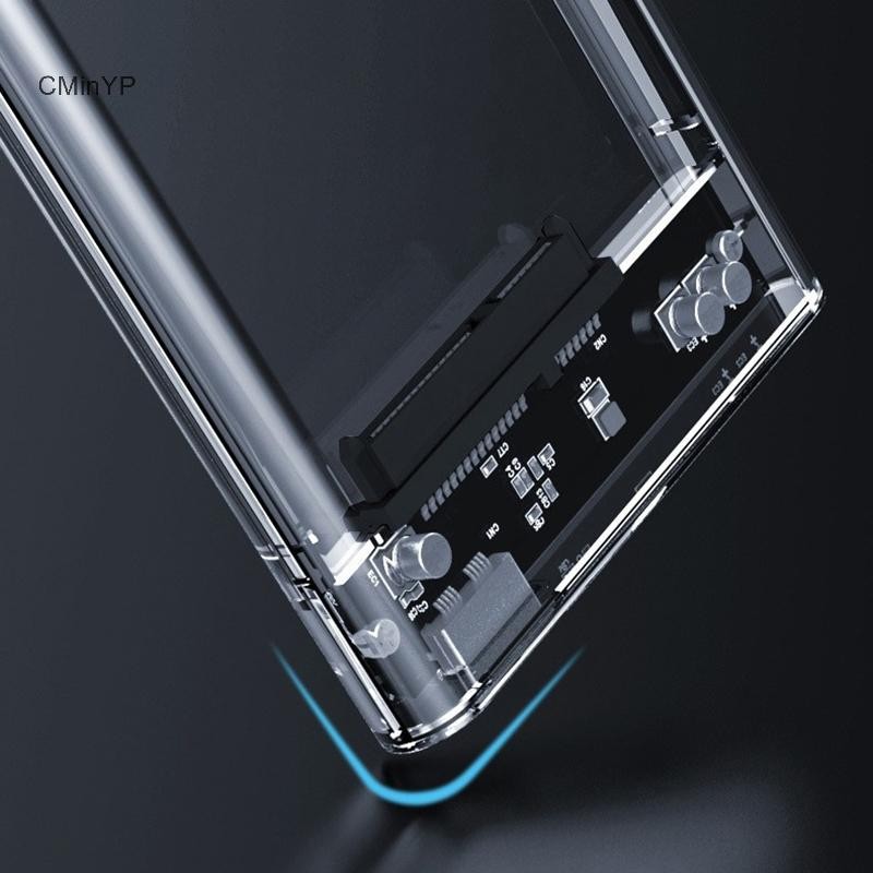 Cminyp Ổ cứng gắn ngoài trong suốt 2.5or3.0 Inch HDD SSD Case Micro-b sang USB3.1 4TB Vỏ ổ cứng Tương thích UASP SATA III Laptop Glory