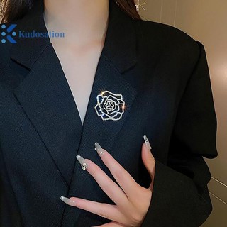 Kudosation Tính Khí Sáng Bóng Kim Cương Giả Hoa Thổ Cẩm Tinh Tế Rỗng Hoa Xòe Cho Nữ Thời Trang Phù Hợp Với Quần Áo Trang Sức Phụ Kiện