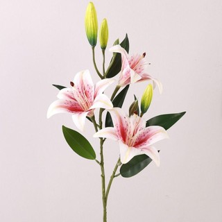 FASHIONEXPRESS Nhánh Hoa Nhân Tạo Lụa Lilium Browniii 80cm, Nhựa Thanh Lịch, Cảm Ứng Thật, Handmade, Trang Trí Văn Phòng/Nhà