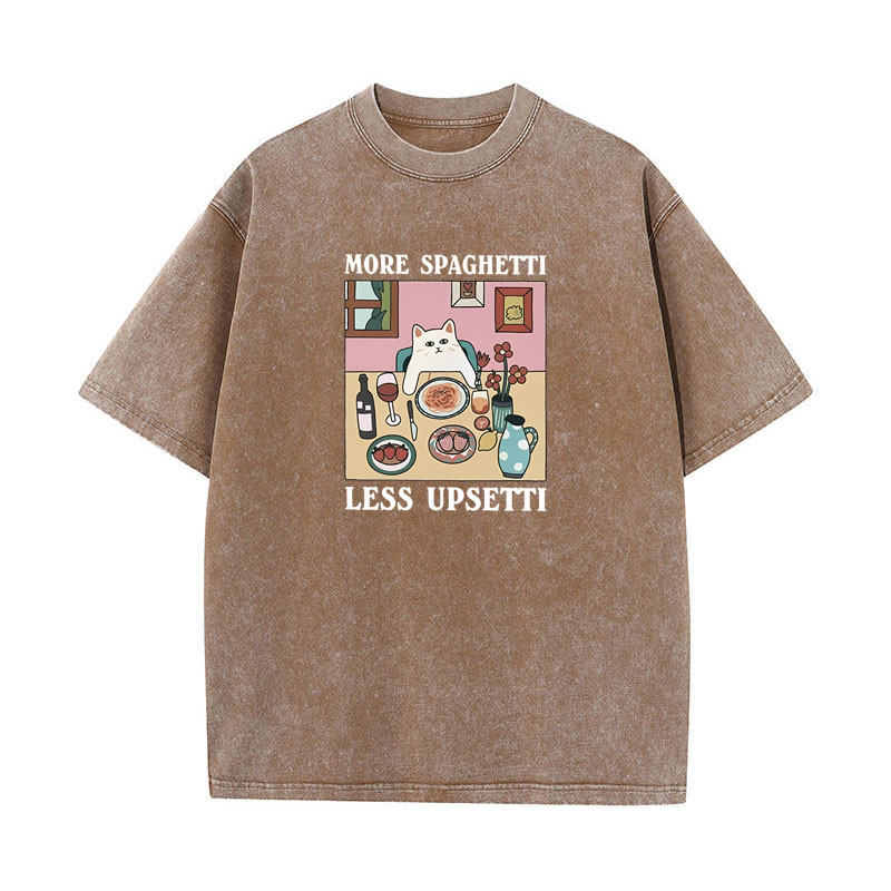 Áo Thun Spaghetti Hip Hop In Hình Nam, Oversize, Cotton