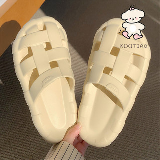 Xixitiao Dép Baotou Lỗ Đế Mềm Ngoài Trời Mùa Hè Thời Trang Đơn Giản