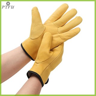 Ptfu Găng Tay Làm Việc Da Cừu Công Nhân Làm Việc Hàn Bảo Vệ An Toàn Sân Vườn Thể Thao Xe Máy Lái Xe Găng Tay Chống Mài Mòn Mới