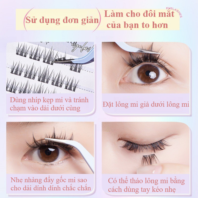 【SKISOPGO】Mi giả hoa hướng dương,mi cụm tự nhiên có keo sẵn tiện lợi mi không cần dùng keo,Động Vật Nhỏ Lông Mi Giả