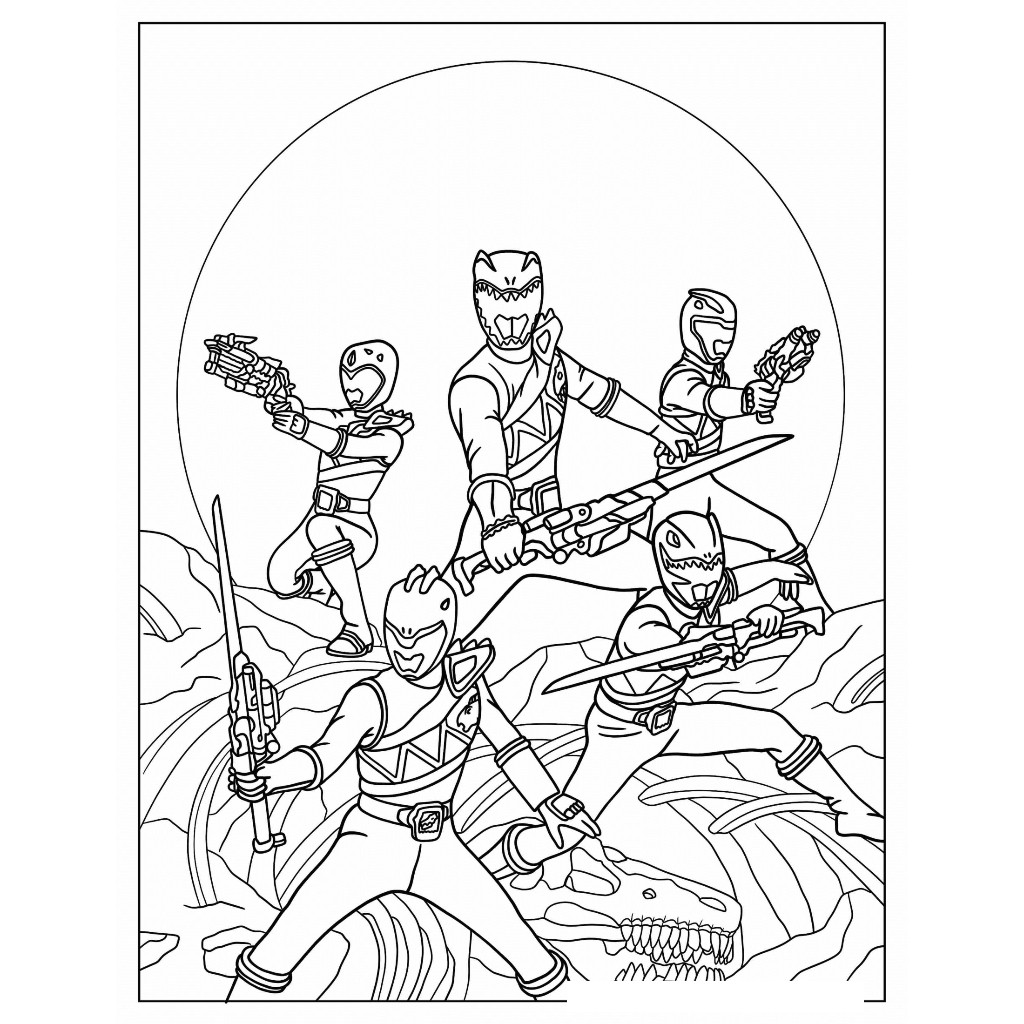 Bộ 22 giấy Tô màu Siêu nhân Power Rangers dành cho trẻ em, tranh tô màu ...