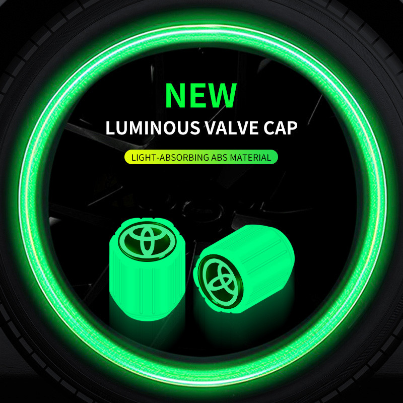 4 cái nắp van lốp xe ô tô Toyota phát sáng cho Vios ncp93 Wish Hilux Yaris Rush Corolla Cross Avanza Innova Hiace Alphard Altis Camry phụ kiện xe máy xe đạp