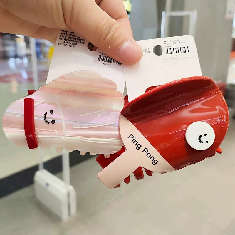 [Yunyuan] Vợt Bóng Bàn Lấy Kẹp Cá Mập Kẹp Tóc Phong Cách Thể Thao Phụ Kiện Tóc Mũ Đội Đầu Kẹp Thẻ Tóc Dễ Thương