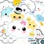 Hộp 50 Sticker Hình ĐÁM MÂY CUTE Decal Phản Quang 7 Màu Halogram Chống Nước NSX Gì Cũng In | MS: 000166