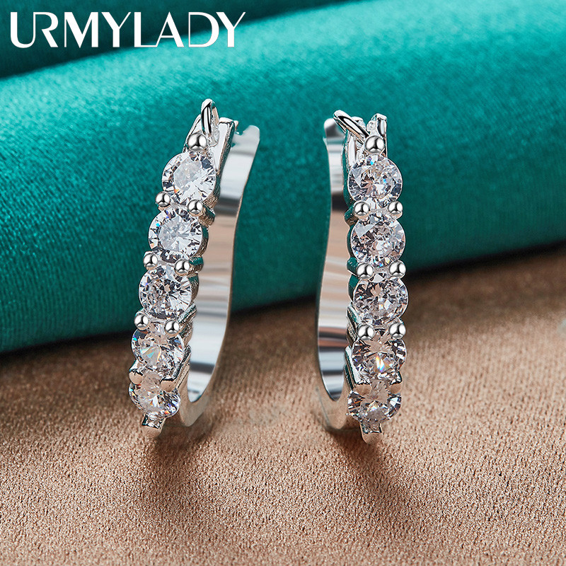 Bông tai nữ từ bạc 925 và zircon, phù hợp cho lễ đính hôn và đám cưới