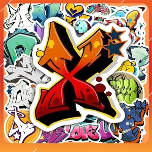 Hộp 50 Miếng Dán Sticker Hình CHỮ GRAFFITI - Chống Thấm Nước Đa Năng Dùng Trang Trí Vali, Laptop, Tủ Lạnh - Gì Cũng In
