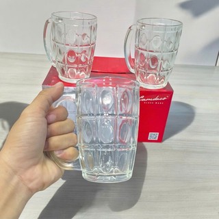 [12 LY] Bộ Ly Thủy Tinh Uống Bia Có Quai 375ML, Ly Uống Nước Có Quai - Phương Trang