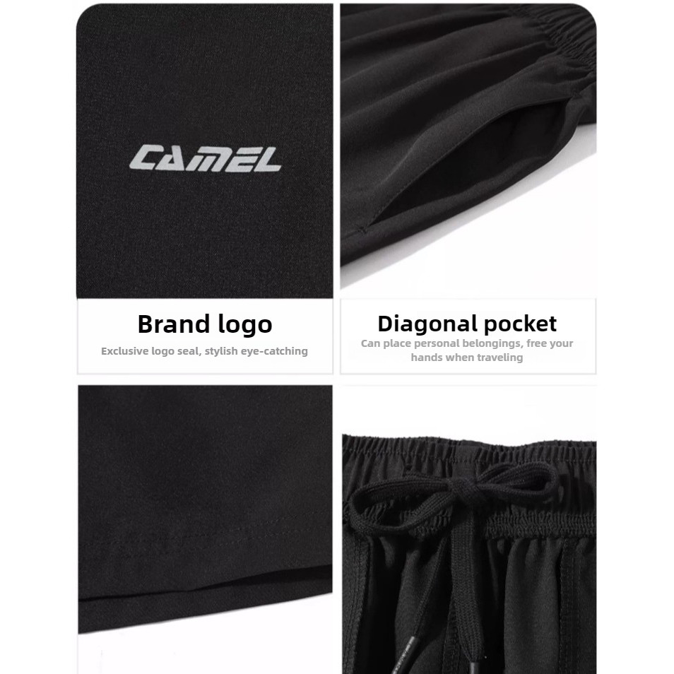 Ảnh Camel CROWN Nam Nữ Rời Mỏng Thoáng Khí Quần Dệt Thoáng Khí Mát Nhanh Khô Quần 4