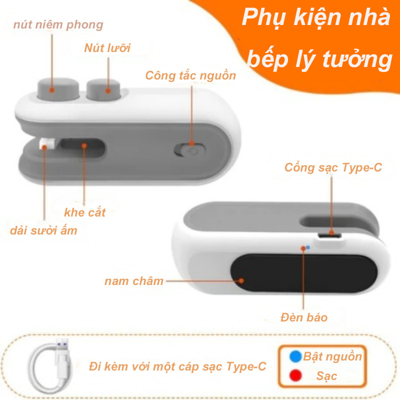 Máy hàn miệng túi mini，dụng cụ kẹp hàn nhiệt dùng với túi nylon，bảo quản thực phẩm,Dễ dàng mang theo