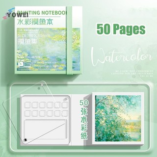 YOWEI 1 Bộ Tranh Notebook Dành Cho Học Sinh Di Động Bỏ Túi Notebook Phác Thảo Bảng Màu Nước Di Động Bảng Màu Nước VN