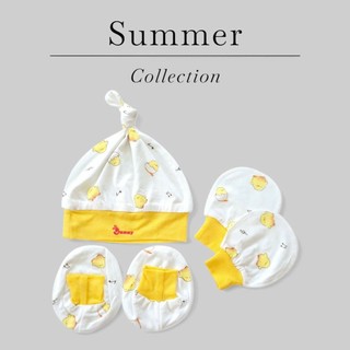 Set mũ vớ hè chất thun lạnh mềm mát Bunny cho bé sơ sinh 3-6kg