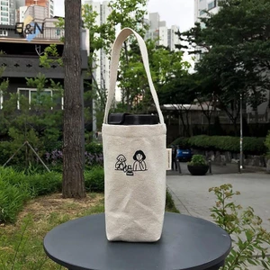 Túi Tote di động B & N Giá đỡ chai nước Cà phê Trà sữa Túi vải lưu trữ sinh thái Túi xách nhỏ Túi đựng rượu vang đỏ.