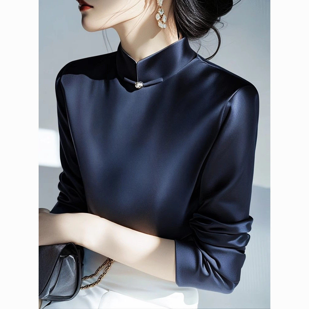 ✨Độc Đáo Siêu Đẹp Mới Phong Cách Trung Hoa Satin Dài Tay Áo Sơ Mi Nữ Phong Cách 2025 Xuân Hè Cao Cấp Ánh Sáng Sang Trọng Phong Cách Trung Hoa Top 25.3.26