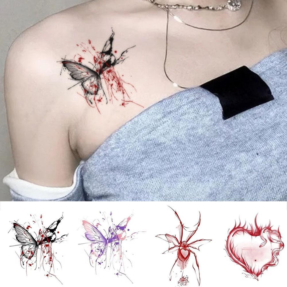 Bướm Hình Xăm Miếng Dán Sweet Girl Spice Girl Pure Dark Eo Gió Xương Đòn Lust Sticker S8c3