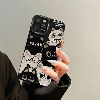 Ốp Lưng iPhone Sweety Cat Cạnh Vuông, Chống Sốc, Bảo Vệ Camera - iP 6/6s/7/8/Plus/X/XS/XR/11/12/13/14/15/16/Pro/Max/Mini