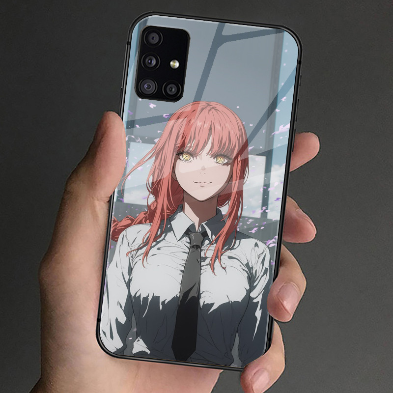 Makima Chainsaw Man 02 Kính Cường Lực Ốp Lưng Điện Thoại Samsung Galaxy A10 A14 A16 A25 A35 A22 4G A32 A33 A34 A40 A42 A52 A53 A54 A55 A70 A71 A72 A73 5G Cover
