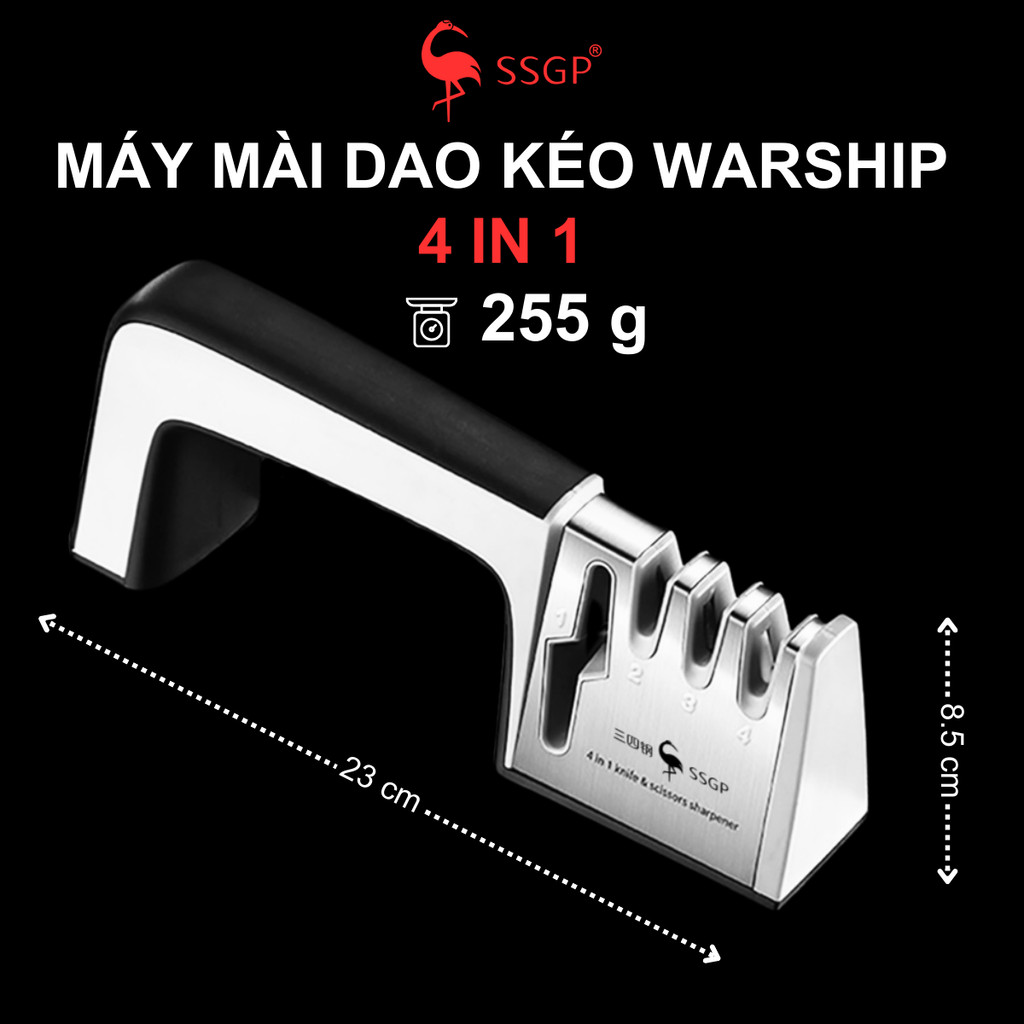 Dụng cụ mài dao kéo đa năng Warship 4 trong 1 SSGP máy mài dao kéo đa năng mài dao kéo SS01903