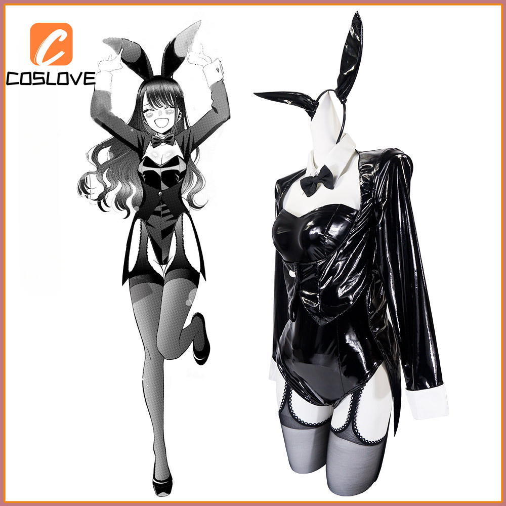 Anime Darling Marin Kitagawa Bunny Girl Cosplay Trọn Bộ Trang Phục Phù Hợp Với Người Phụ Nữ Màu Đen Áo liền quần Cô Gái Dễ Thương Đầm Dự Tiệc Trang Phục Đồng Phục