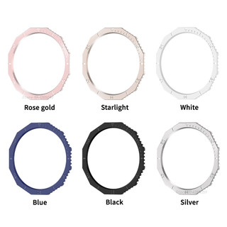 Vòng Viền Kim Loại Cho Samsung Galaxy watch 6 Cổ Điển 43mm 47mm Cân Thời Gian Vòng Đồng Hồ Quy Mô Khung Thép Ốp Lưng Phụ Kiện