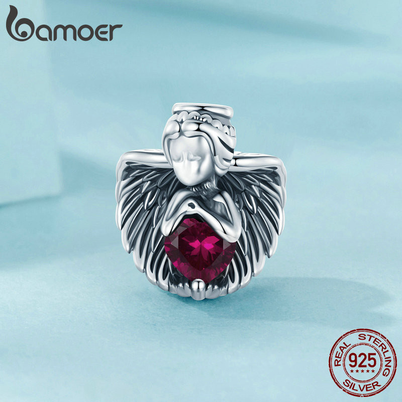 Bamoer 925 Sterling Sliver Charm Thiết Kế Góc Trái Tim Mặt Dây Chuyền Phụ Kiện Cho Vòng Tay Quà Tặng Cho Nữ Bé Gái