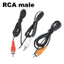1.5m Tự Làm Sửa Chữa Dây 2pin Xe Rca Nam Đỏ Đen Trắng Đầu Nối Âm Thanh Cáp Đơn Loa Video Nối Dài Dây Dẫn VNK3
