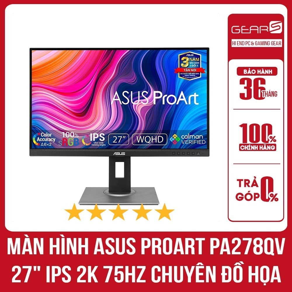 Màn Hình Asus Proart Pa278qv 27 Ips 2k 75hz Chuyên đồ Họa Bảo Hành Chính Hãng 36 Tháng 6674