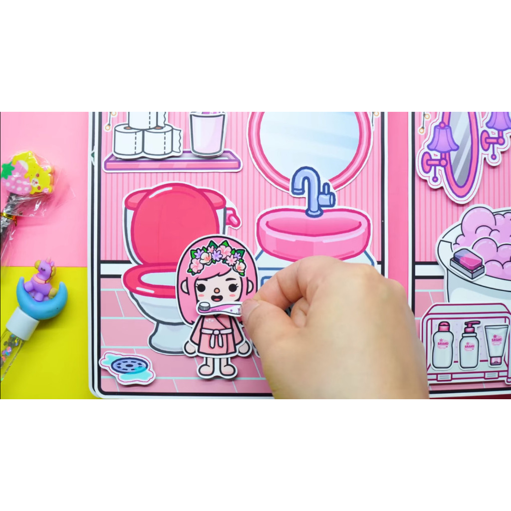 Ngôi nhà của bé The Bride House In Quiet Book đồ chơi bé gái squishy giấy đồ chơi giấy tự làm PLASTIC cô tiên xanh