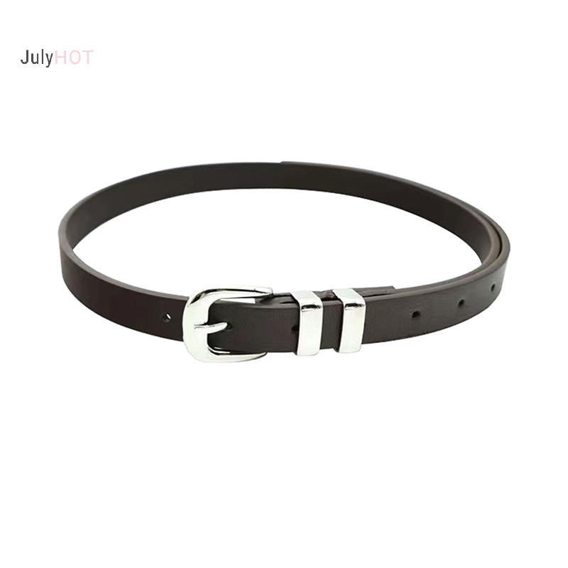 Julyhot Thắt Lưng Mỏng Đơn Giản Thời Trang Cho Nữ Bé Gái Tối Giản Màu Trơn Đa Năng Thắt Lưng Hợp Kim Sáng Tạo Khóa Trang Trí Thắt Lưng Massivedeals