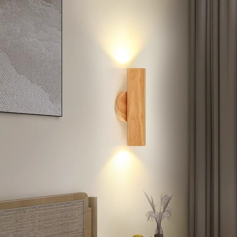 Xoay Đèn Tường Bằng Gỗ Thiết Kế Hiện Đại Phòng Ngủ Đơn Giản Đầu Giường Đèn Tường Phòng Khách Nền Led Sconce